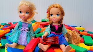 Colors  Elsa amp Anna toddlers teach Adrian  Barbie dolls  counting [upl. by Ecissej]