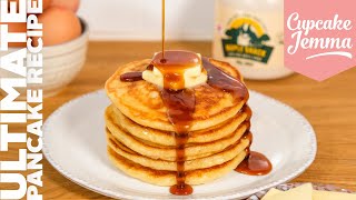 How to Make Super Fluffy American Style Pancakes  Full recipe and ingredients  Cupcake Jemma [upl. by Nomi]