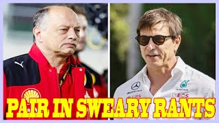 Toto Wolff and Fred Vasseur summoned to F1 stewards after pair in sweary rants [upl. by Ahseihs]