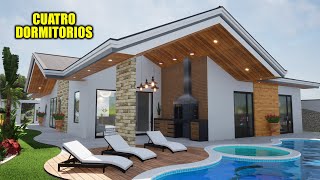 CASA HERMOSA DE UN PISO CON CUATRO DORMITORIOS  AREAS VERDES Y PISCINA RVL CASAS 2022 [upl. by Aikrahs]