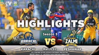 Karachi Kings vs Peshawar Zalmi  Full Match Highlights  Match 2  21 Feb 2020  HBL PSL 2020  MA2 [upl. by Modestia]