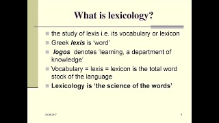 What is LEXICOLOGY Word Morphemes Lexeme [upl. by Llered]