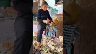 Hard working mom Nonstop 300 coconut fruit cutting skills shorts [upl. by Edi]