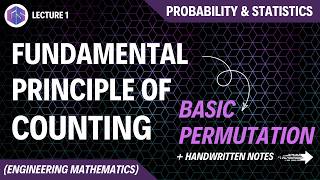 Lec1 Fundamental Principle Of Counting Basic Permutation  Probability and Statistics [upl. by Nairam]