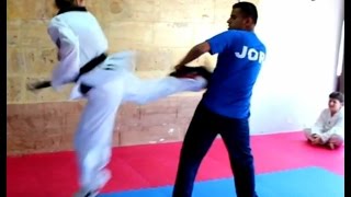 Taekwondo Round House and Back Side Kick [upl. by Hoxie]