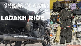 Things to carry for Ladakh Bike Ride lehladakh 2024 [upl. by Sedecram883]