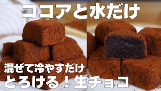 【材料3つ】ココアと水だけ！ココア生チョコ作り方！  【syun cooking】 [upl. by Lanza]