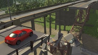 Collapsing Bridge Pileup Crashes 12  BeamNGdrive [upl. by Nyahs479]