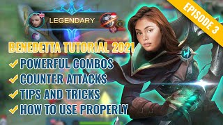 BENEDETTA Best Tutorial amp Guide 2021 English Skills Combo Tips and Tricks  Mobile Legends  ML [upl. by Oniluap]