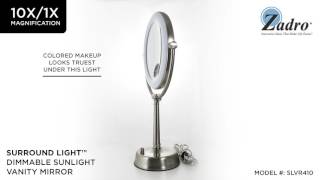 Surround Light Dimmable Sunlight Vanity Mirror SLVR410 Zadro Beauty Products [upl. by Bobbi]