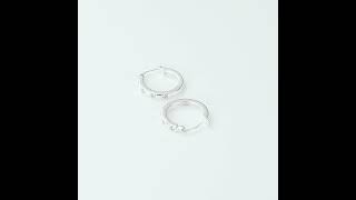 Sterling Silver Four Stone Hoop Earrings Created with Zircondia® Crystals [upl. by Dimmick328]