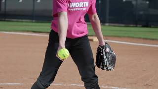 Softball pitching tips with Amanda Scarborough [upl. by Narmi]