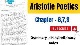 Aristotle Poetics  Aristotle Poetics Chapter 6 7 8  Aristotle Poetics Summary [upl. by Oicelem]