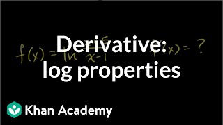 Differentiating logarithmic functions using log properties  AP Calculus AB  Khan Academy [upl. by Nevek863]