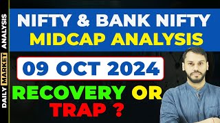 NIFTY PREDICTION FOR TOMORROW 9 OCT  BANK NIFTY PREDICTION NIFTY LIVE TRADING NIFTY STRATEGY [upl. by Mw]