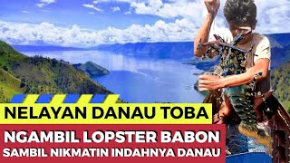 RUTINITAS NELAYAN DANAU TOBA BORU MANURUNG AMBIL LOPSTER DAN LOHAN DI DANAU TOBA [upl. by Aleakcim]