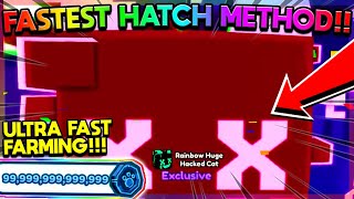 FASTEST WAY TO HATCH HUGE HACKED CATS OP FARM  Pet Simulator X Roblox [upl. by Nuavahs358]