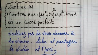 notions darithmétique tronc commun scientifique biof le carré parfait comment le démontrer [upl. by Beane]