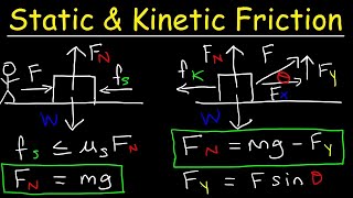 Static Friction and Kinetic Friction Physics Problems With Free Body Diagrams [upl. by Akoek]