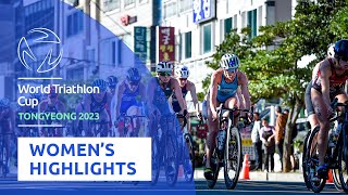 Highlights 2023 World Triathlon Cup Tongyeong  Elite Women [upl. by Reni]