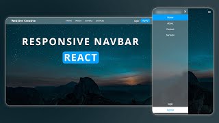 How To Create a Responsive Navbar with Sidebar using ReactJs  Step By Step Tutorial [upl. by Enialehs]