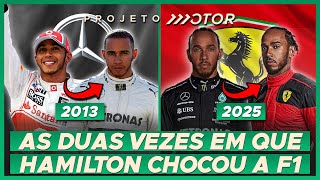 COMO HAMILTON CHOCOU A F1 POR DUAS VEZES EM MUDANÇAS DE EQUIPE [upl. by Aisatana450]