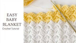 Easy Beginner Crochet Baby Blanket Video Tutorial [upl. by Clie]