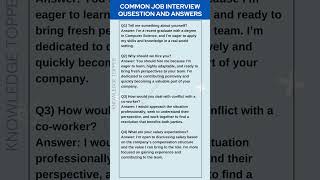 4 Most Common Job Interview Questions and Answers [upl. by Lucia]