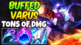 BUFFED VARUS DEALS TONS OF DAMAGE WITH NEW AD SCALINGS  Best Build amp Runes  League of Legends [upl. by Akired25]