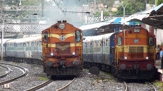 Chennai Express overtakes KarjatPune shuttle at Chinchwad [upl. by Shaer458]