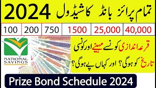 Prize Bond Schedule 2024  National Saving Prize Bonds Complete Draw Schedule 2024 [upl. by Enirbas]