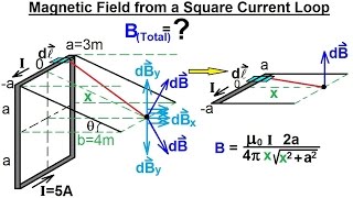 Physics 44 Magnetic Field Generated 18 of 28 B Square Current Loop [upl. by Dawkins]