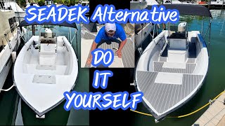 DIY boat flooring makeover with a SEADEK alternative OCEANBOARD GAVE OUR BOAT NEW LIFE [upl. by Siroval]