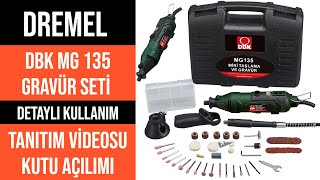 DBK MG 135 Taşlama Gravür Seti  dremel nasıl kullanılır  gravür seti kullanımı  dremel uçları [upl. by Aigneis]