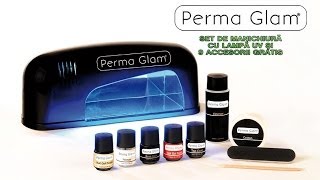 Perma Glam  Set pentru manichiura cu Lampa UV si 9 accesorii gratis [upl. by Rehotsirk]