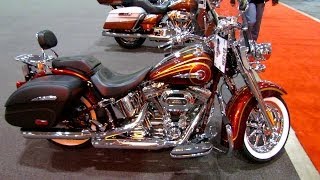 2014 HarleyDavidson CVO Softail Deluxe Walkaround  2014 Toronto Motorcyle Show [upl. by Adnamma776]