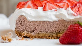 STRAWBERRY KETO CHEESECAKE BARS  CROWD PLEASING KETO DESSERT  How to Make Keto Cheesecake [upl. by Mariska]