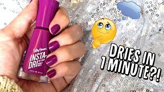 Sally Hansen Insta Dri Nail Polish Review  Instant Dry Nail Polish  Commercial Commotion [upl. by Aynav]