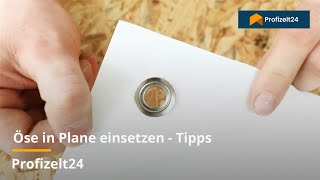 Öse in die Plane einstanzen  Tipps  Profizelt24 [upl. by Enialb]