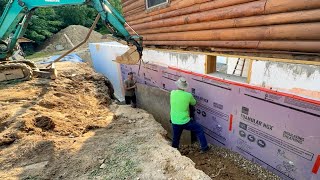 Waterproofing and Backfilling a New ICF Basement  House Build 7 [upl. by Kcirad]