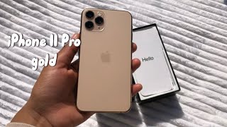 Unboxing iPhone 11 Pro Gold in 2023 The Perfect Tech Upgrade [upl. by Osrick]