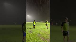 颱風天就是要踢足球啊不然要幹嘛？ 颱風 typhoon football soccer rain [upl. by Rosenwald704]