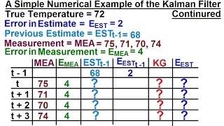 Special Topics  The Kalman Filter 6 of 55 A Simple Example of the Kalman Filter Continued [upl. by Ellirpa]