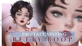 Medibang Betty Boop Painting Timelapse voiceover [upl. by Fiorenze486]