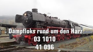 Dampfloks rund um den Harz mit 03 1010 41 096 und 99er am 30112013 HD [upl. by Naasar]