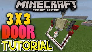 MCPE 3x3 Piston Door Tutorial  EASY Minecraft PE Redstone Door Creation [upl. by Lihkin]