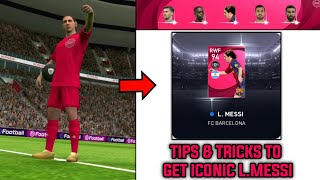 TRICK TO GET 103 RATED ICONIC L MESSI  100 TIPS amp TRICKS  PES 2021 [upl. by Trimmer772]