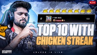 AAO CHICKEN STREAK KO AAGE BADATE HE  RANK PUSH TO TOP 10  BGMI LIVE [upl. by Olimpia44]