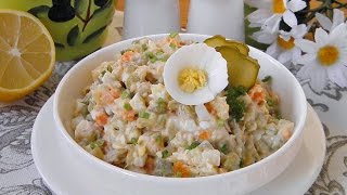 Салат Столичный с курицей рецепт приготовления [upl. by Anwahsiek]