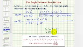 Ex Find the Angle Between Two Vectors in Three Dimensions [upl. by Stallworth]